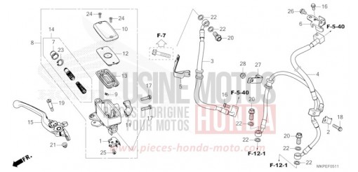 HAUPTBREMSZYLINDER, VORNE ZYLINDER (CB500FAN/P) CB500FAN de 2022